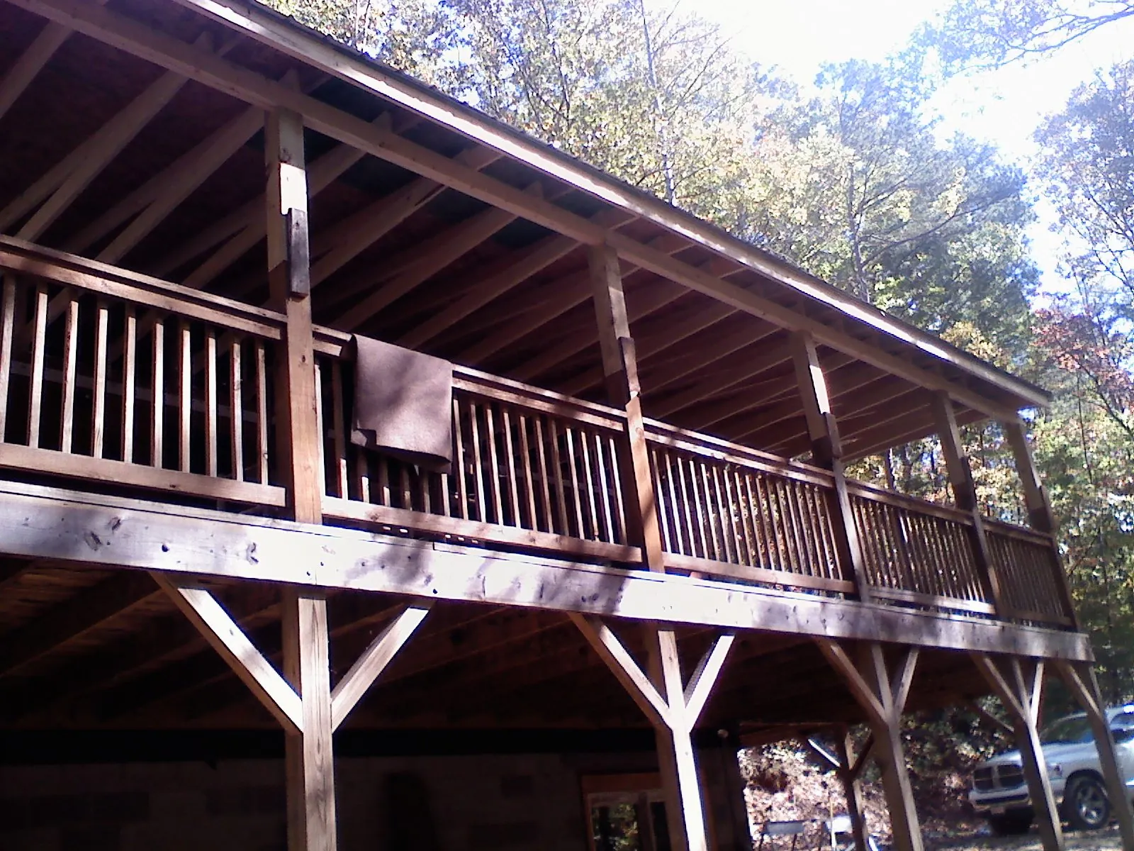 Timber framing under a new elevated porch and deck — Roof Leak Repair in East Berlin by Roofing Brothers